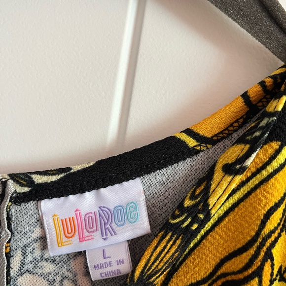 LuLaRoe Yellow and Gold A-Line Midi Dress - Picture 4 of 5